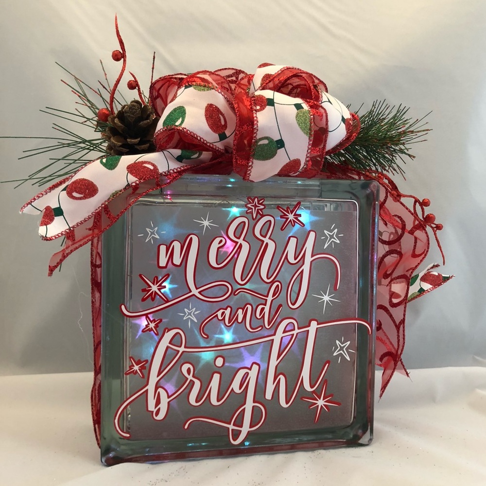 Handmade glass light block with 8 light modes